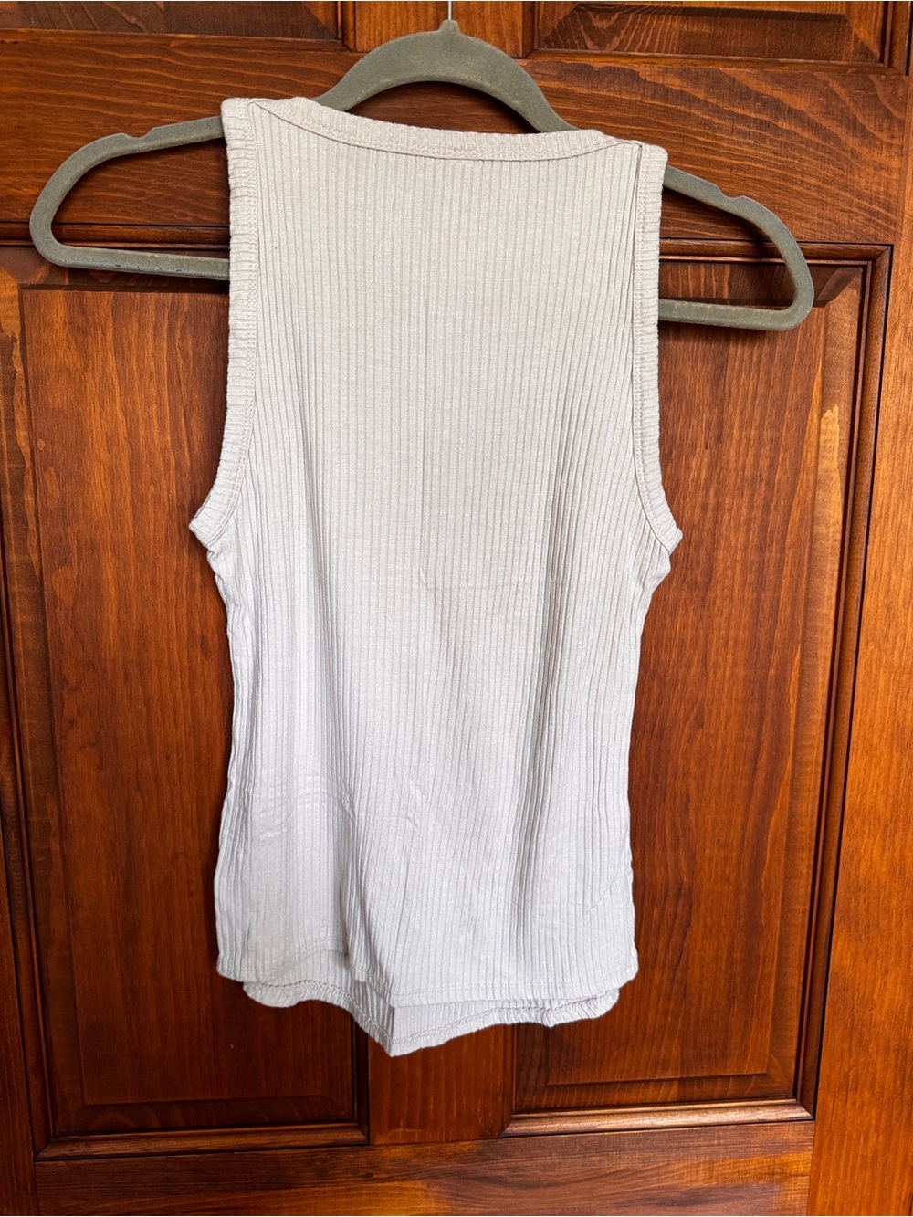 Zenana Outfitters Cream Ribbed tank - Picture 3 of 6